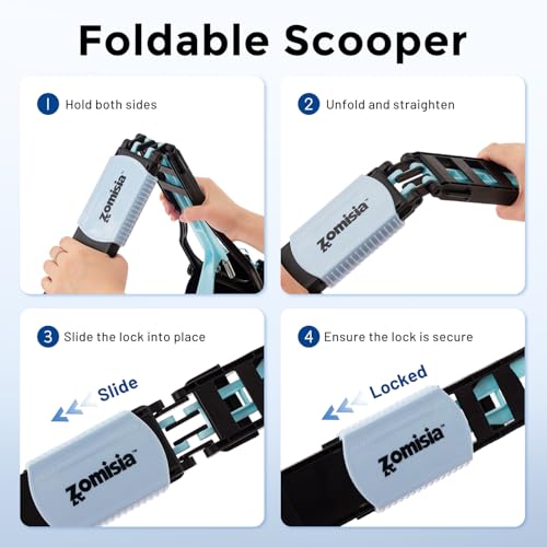 Image of ZOMISIA 26 inch Pooper Scooper with Waste Bags - Poop Scooper for Large Dogs with Long Handle High Strength Material and Durable Spring for Yard, 30 Count Poop Bags