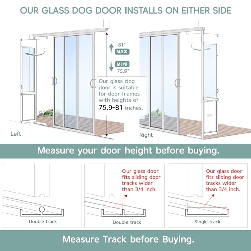 Eillion LARGE DOG DOOR FOR SLIDING GLASS DOOR Openable Pet Door For Floor To Ceiling Windows,All-Metal Framed & Panel & Lock thumb #2