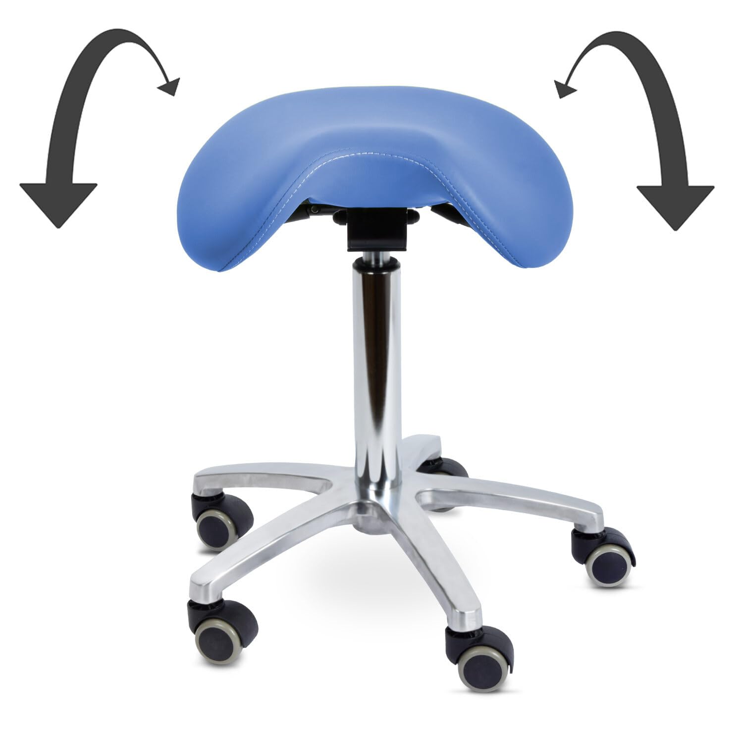 Taburete Giratorio con Asiento inclinable, Color Azul