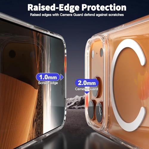 Image of Elzzi Clear Transparent Magsafe Cover for iPhone 17 Pro Case (Compatible with Mag-Safe) Non Yellowing Non Slippery Shockproof Phone Case