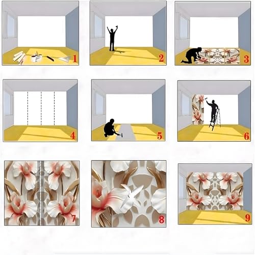Tradición china y runas en un mural de pared moderno para un hogar armonioso 5