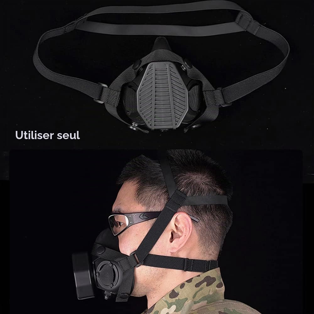 Demi-masque tactique SOTR Respirateur pour opérations spéciales Microphone intégré Communication Filtre remplaçable Masque anti-poussière Wargame