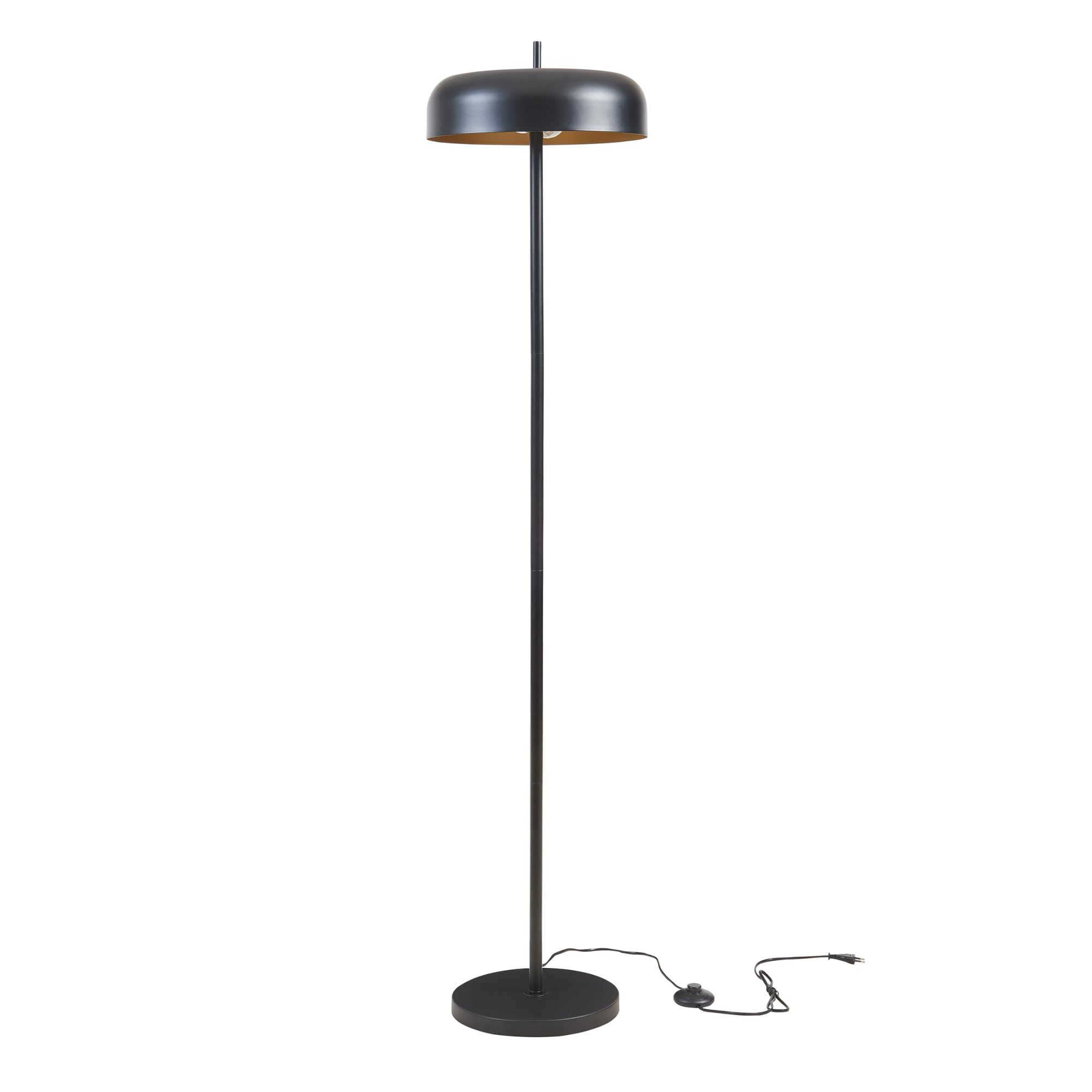 lux.pro Lámpara de Pie Barton Moderna Lámpara de Lectura para Despacho Salón Dormitorio Versátil Estable 2x E27 60W Metal Altura 159 cm Pantalla: 10x35 cm - Negro