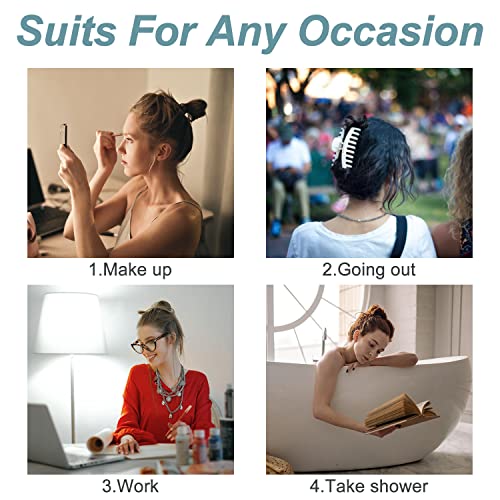 Hair Clips Claws Set For Women 8Pcs Total 4 Pack Large Hair Claws For Thick And Thin Hair, 2 Hair Ties, 2 Hair Clips 3.9 Inch Nonslip Matte Strong Grip Hair Styling Accessories（Black&Blue） #TOP5