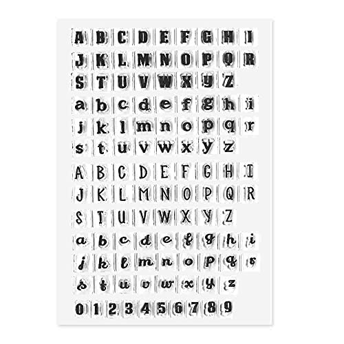 52 Capital Alphabet 52 Lowercase Alphabet 10 Numbers Rubber Clear Stamps for Card Making Decoration DIY Scrapbooking Embossing Album Decor Craft