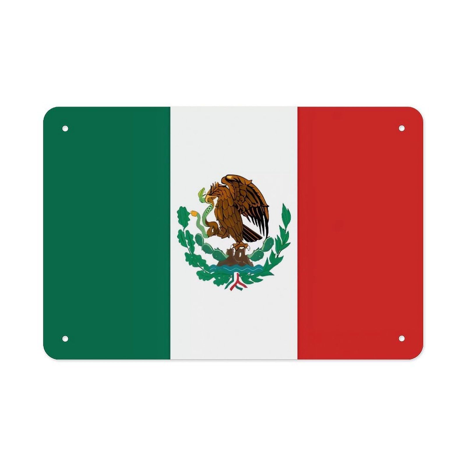 Fodpand Style Flag Of Mexico Wall Art Metal Signs Tin Sign