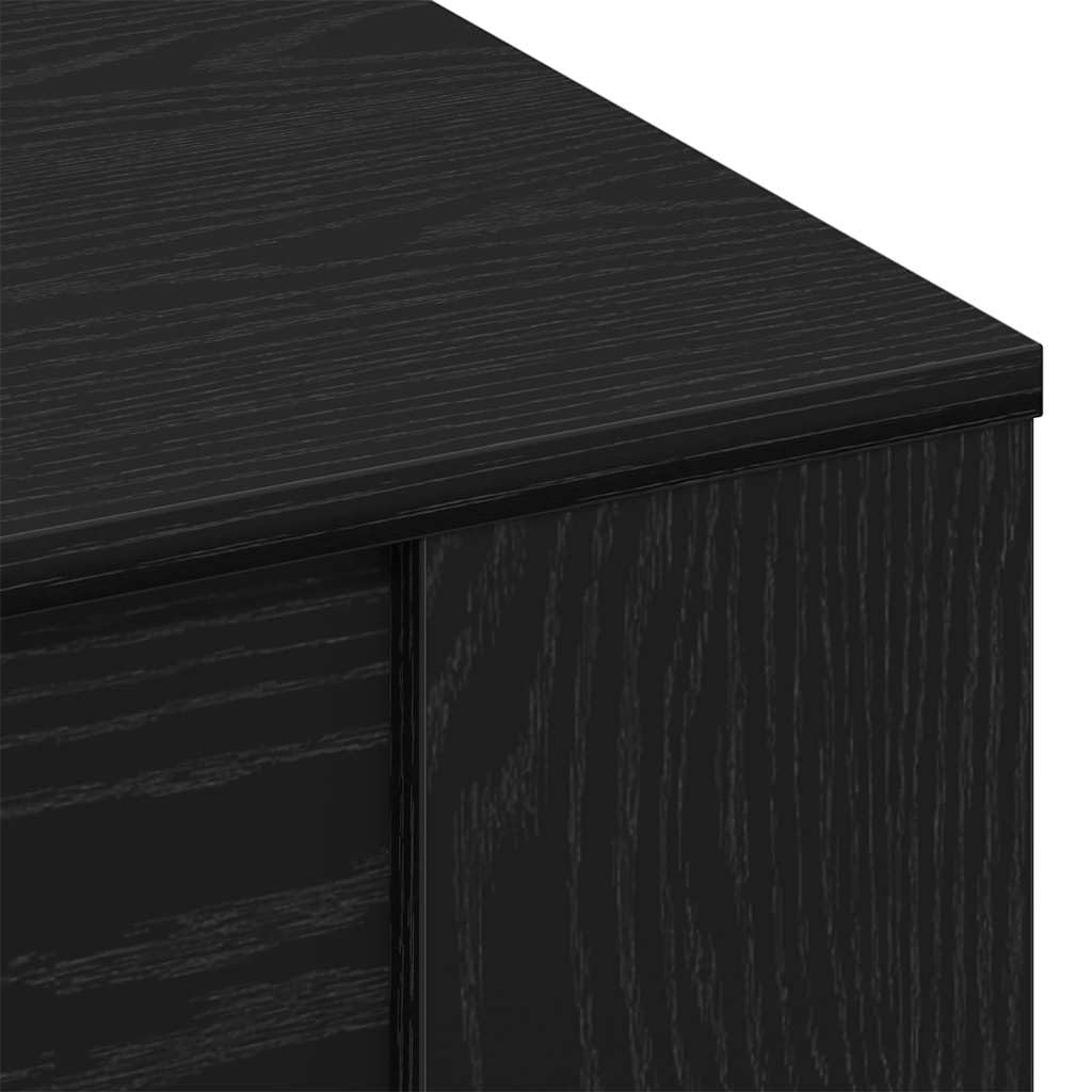 Mesa de centro de roble negro 102 x 55 x 45 cm moderna mesa de salón con estante y espacio de almacenamiento