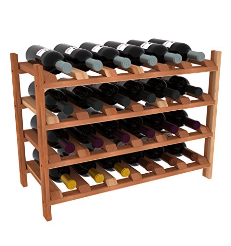 Creekside 24 Bottle Modular Wine Shelves (Redwood) by Creekside - Exclusive 12-inch deep design, bottle necks don't stick out! Quality, high grade pine., 12