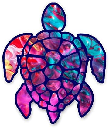 Vinyl Junkie Graphics 3 inch Sea Turtle Sticker for Laptops CupsTumblers Cars and Trucks Any Smooth Surface (kalidescope)