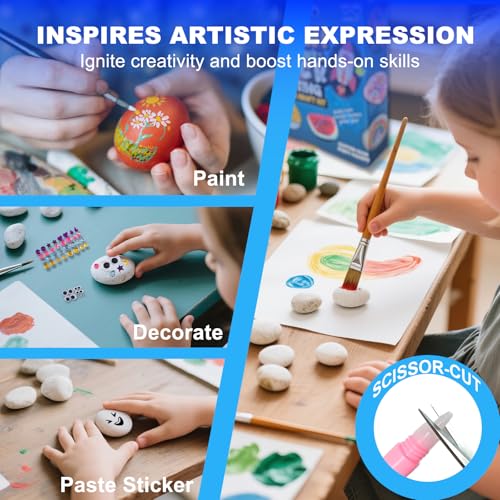 Image of KIDS KING Glow in Dark Rock Painting Kit, Art Craft Kit for Kids Age 6-12