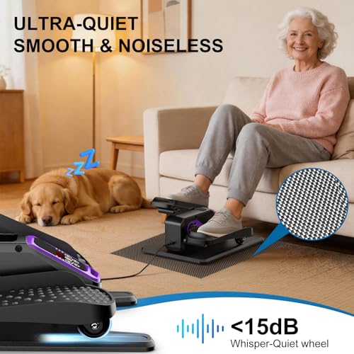 Image of VIVURN-018 Under Desk Elliptical 12 Speed 5 Modes Mini Motorized Leg Exerciser While Sitting for Seniors As Seen on TV with Non-Slip Mat Quiet & Portable Electric Pedal Exerciser for Home and Office