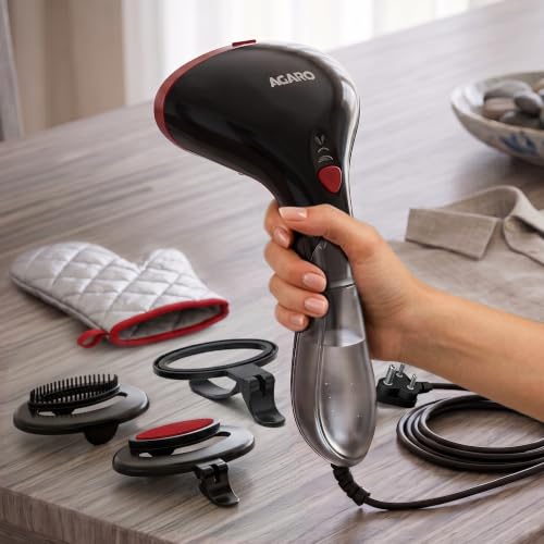Image of Agaro Elite Garment Steamer - 1500W Steamer for Ironing Clothes - 25g /min, 3 Steam Modes, 100ml Tank, Compact & Lightweight, Travel Friendly, For All Fabric