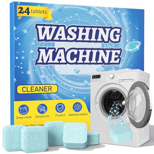 Washing Machine Cleaner Tablets, 24 Pack, Deep Cleaning Descaler And