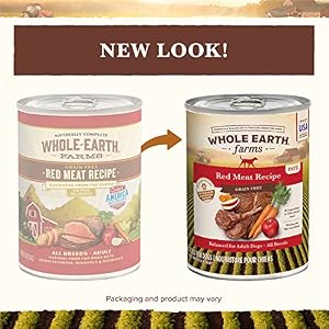 Whole Earth Farms Premium Grain Free And Gluten Free Real Meat Canned Adult Wet Dog Food, Red Meat Recipe - 12.7 OZ Can Whole Earth Farms Premium Grain Free And Gluten Free Real Meat Canned Adult Wet Dog Food, Red Meat Recipe – 12.7 OZ Can