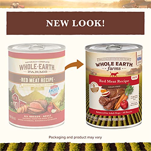 Whole Earth Farms Premium Grain Free And Gluten Free Real Meat Canned Adult Wet Dog Food, Red Meat Recipe – 12.7 OZ Can Whole Earth Farms Premium Grain Free And Gluten Free Real Meat Canned Adult Wet Dog Food, Red Meat Recipe – 12.7 OZ Can