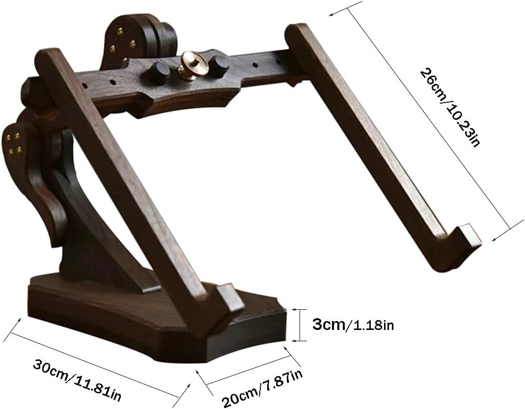 Telaio regolabile da ricamo, supporto da pavimento per punto croce, per cucito e artigianato, telaio in legno di pero rosso naturale con accenti in noce nero