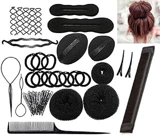 Hairstyle Help Set with Instruction Manual - Easy Hairstyles to DIY - Haircut Help Set for Long Hair with Accessories - Hair Styling Set (Black)