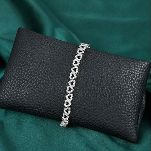 Gold Bracelets for Women Silver Clustered Tennis Bracelet for Women Heart Diamond Cuban Bracelet Fashion Jewelry for Women4