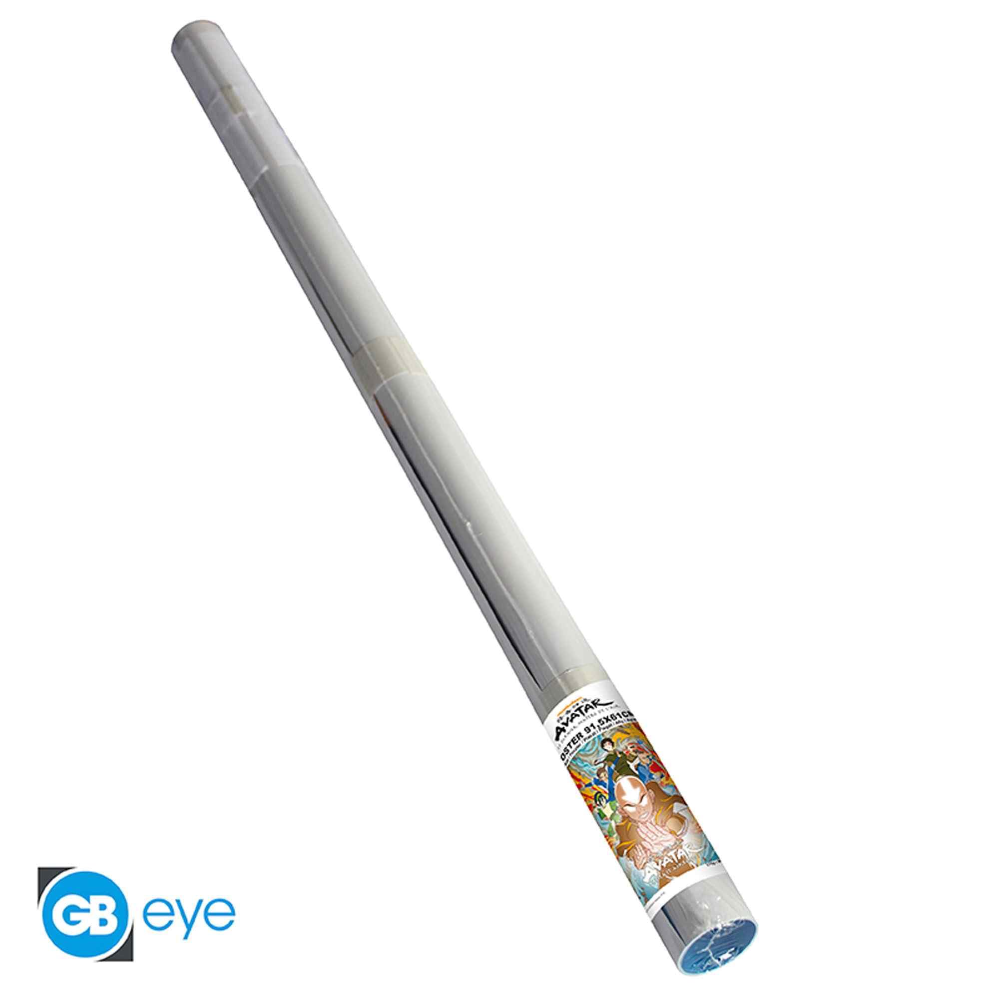 Poster ABYstyle Avatar - La Leggenda Di Aang, 91,5x61 Cm, Con Aang E Amici, Carta Lucida 170g, Ufficiale