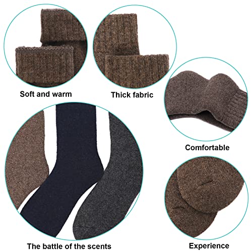 Speum 3 Pairs Mens Wool Socks Super Thick And Soft Thermal Socks Mens Hiking Socks Multicolor Mens Wool Socks Size 10-13 Suitable For #TOP4