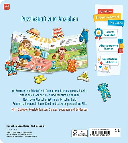 Mein großes Puzzle-Spielbuch: Das ziehen wir an - Kinderbuch ab 2 Jahren, mit 10 Puzzleteilen