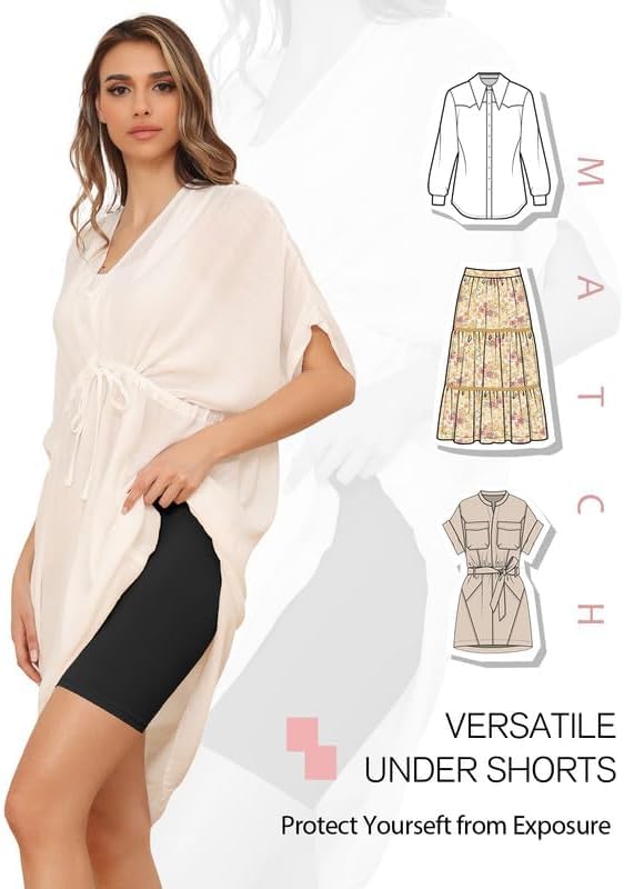 Image of DIVING DEEP Womens Slip Shorts for Under Skirt Shorts for Women & Girls High Waisted Women's Shorts | Stretchable Skin Fit Shorties Tights for Women & Girls | Cycling Shorts for Women