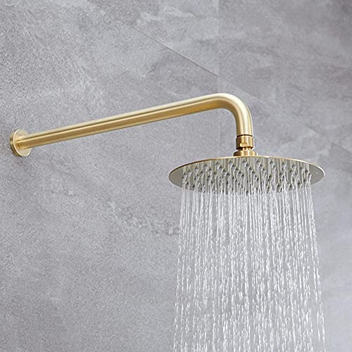 Sistema doccia a pioggia a doppia funzione spazzolato – Soffione doccia rotondo da 20,3 cm e kit miscelatore portatile per un'esperienza di lusso in bagno, flusso d'acqua regolabile e facile