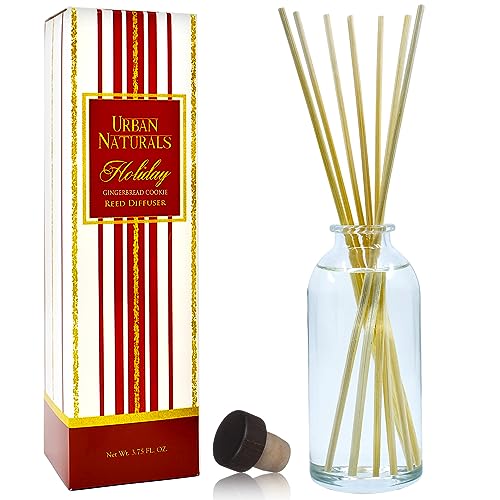 Urban Naturals Gingerbread Cookie Reed Diffuser Set - Warm Vanilla, Nutmeg, Cinnamon & Ginger - Made in The USA