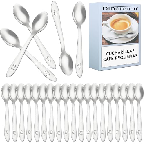 Cucharillas cafe pequeñas acero inoxidable 24 uds 10 cm validas para hogar y hosteleria limpieza a lavavajillas