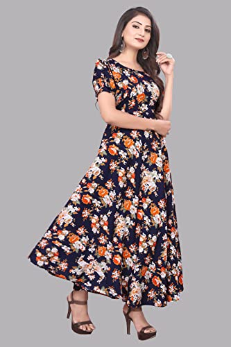 Image of FLARED ALINE MAXI DRESS WITH FLORAL PRINT FOR WOMEN