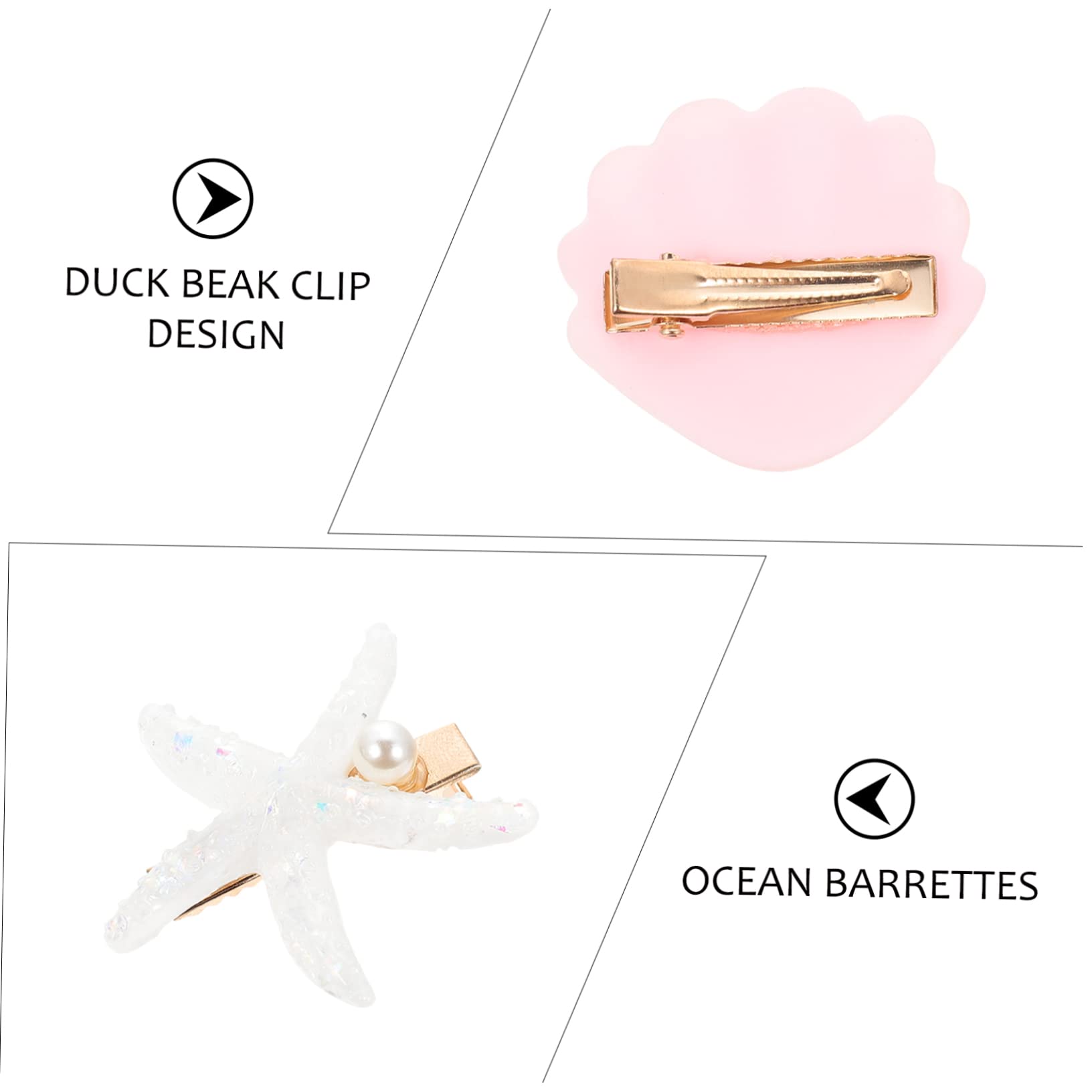 MAGICLULU 40 Pz Fermaglio per a forma di stella marina perlati accessori a sirena per donna fermacapelli natalizi molletta tiara fermaglio per con perle nozze clip