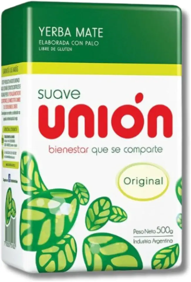 Union Yerba Mate Suave Original, Erva-Mate Argentina, 500g, Livre de Glúten