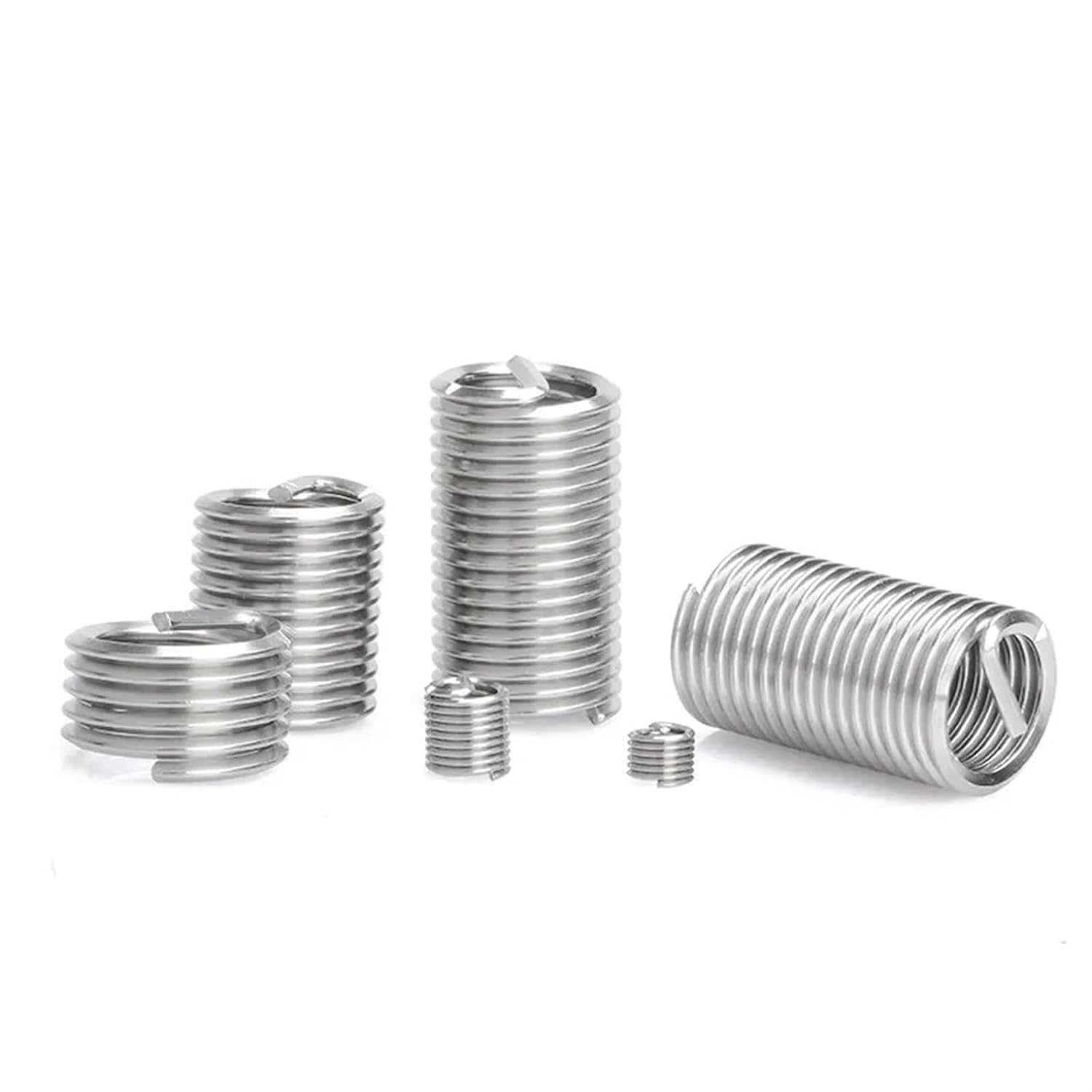 50Pcs Stainless Steel Coiled Wire Helical Screw Bushing Sleeve Set Thread Inserts M8x1.25x1.5D Length Thread Repair Kit