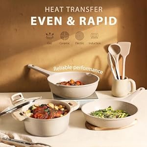 CAROTE 13pcs Taupe Kitchen Pots and Pans Set non stick, Nonstick Cookware Set, Frying pans, Kitchen Essentials, Large Capacity, Induction avaialable CAROTE 13pcs Taupe Kitchen Pots and Pans Set non stick Nonstick Cookware Set Frying pans Kitchen Essentials Large Capacity Induction avaialable