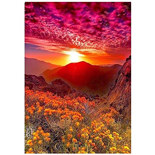 Diamant Painting 5D Lever du Soleil Kit Mosaïque Idée Cadeau 80x220cm