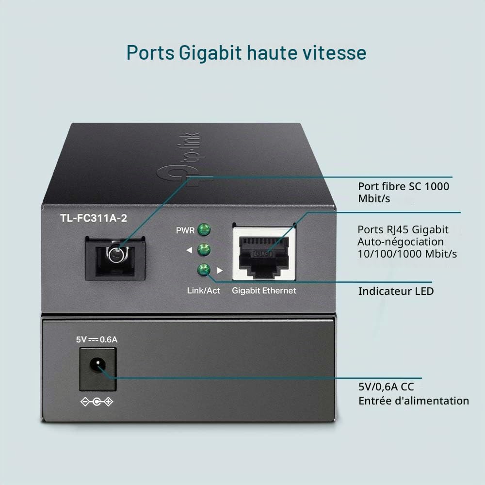 TP-Link TL-FC311A-2 Convertisseur de média Gigabit WDM