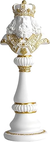 Elegante escultura de pieza de ajedrez de resina para decoración del hogar, rey