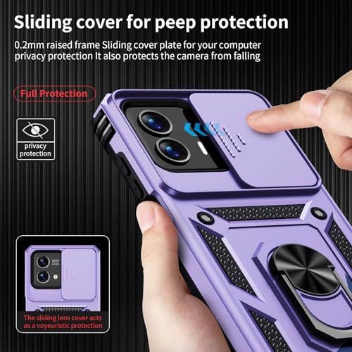 Weycolor for Moto G Stylus 5G 2024 Case with Camera Lens Cover, HD Screen Protector, 10 FT Military Grade Drop Protection, Magnetic Ring Holder Kickstand Protective Phone Case, Lavender by Weycolor - Used condition - Image 4