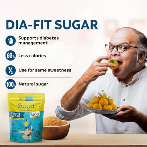 Image of DIA Fit 100% Natural Sugar with Ayurvedic Herbs, 450g X 2 | Low GI, 60% Fewer Calories & 1 Spoon Equals 2 Spoons of Regular Sugar in Sweetness | Supports Diabetes Management