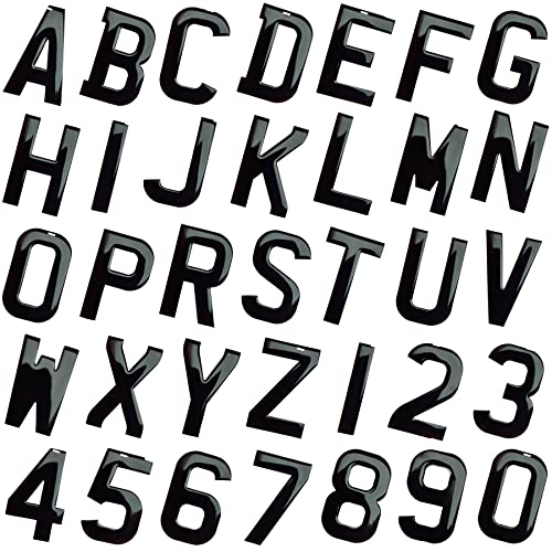 14x Gel 3D Number Plate Letters - 14 Digits - Self Stick On 4D Single Layer Gel
