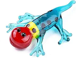 Ornazy 20 peças de estatuetas de lagarto de vidro colorido artesanais ornamentos de arte animal para decoração de casa artesanato de presente