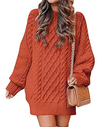 seiveini Pulloverkleid Damen Winter Warm Langarm Strick Kleid Strickpullover Elegant Pulli Warme Winter Minikleid Stretch Pullikleid Einfarbig Bodycon...