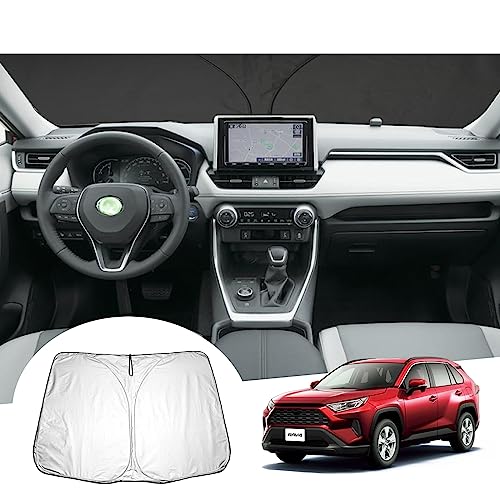 GAFAT Compatible con Toyota RAV4 / Hybrid 2019-2024 2025 Protección Solar para Parabrisas Interior, RAV4 2023 Parabrisas, Parasol, Protección UV, Refrigeración, Protección Interior, RAV4 Accesorios