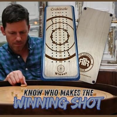 Wooden Crokinole Score Card for Table Games & Family Fun: Perfect for 4 Players. Compatible with your Crokinole Board Game or even Tabletop Shuffleboard & More Bar Games for Adults Indoor