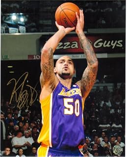 Authentic Robert Sacre Gold Autograph 8x10 Los Angeles Lakers Jump Shot Photo
