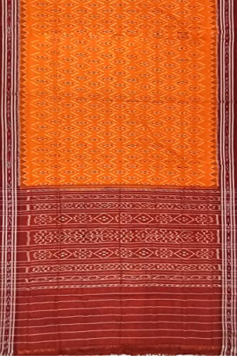 Image of Odisha Sambalpuri Handloom Ikat Women's Cotton Saree, Odisha Handloom Handmade Pure Cotton Khandua Saree, Ikkat Orissa Traditional Handloom Saree Without Blouse