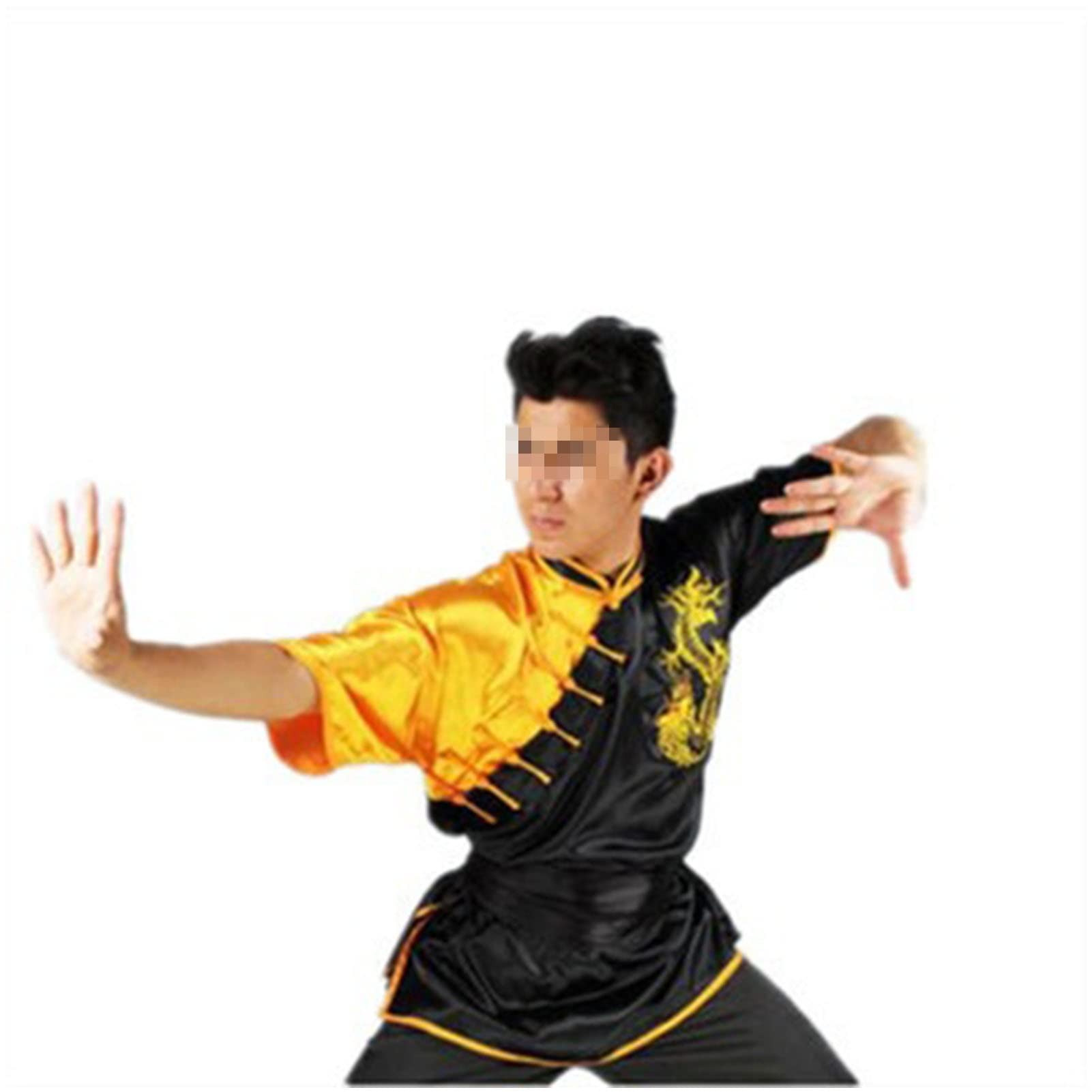 Art jednolite stroje Kung Fu odzież Tai Chi z krótkim rękawem chińskie tradycyjne ludowe Taiji spacery na świeżym powietrzu poranne kiełki, odpowiednie dla mężczyzn 23.4.26