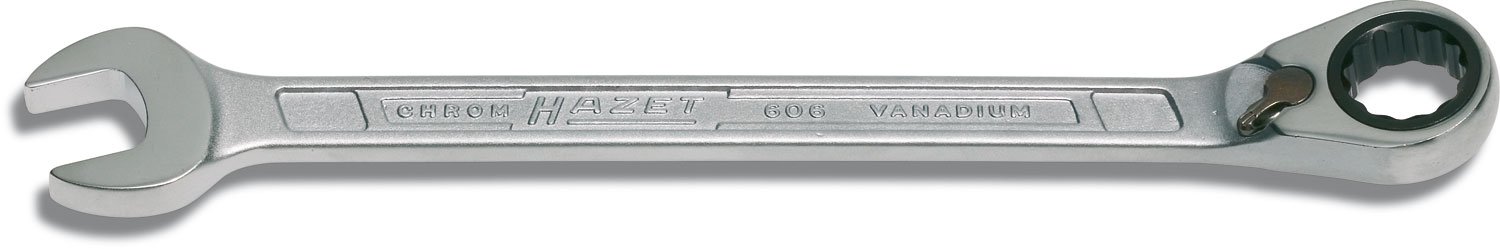 Hazet Chrome-Plated 606-9 143 Mm 12-Point Traction Profile Ratcheting Combination Wrench