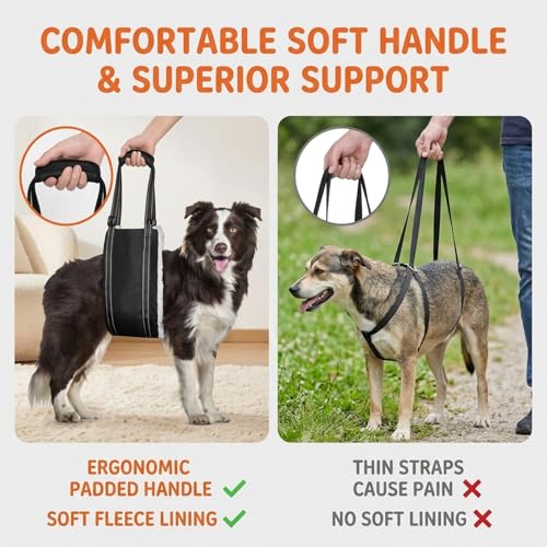 Dog Lifting Harness, Dog Sling for Back Legs Support, Dog Mobility Aids Support Sling For Back Legs,Lifting Sling for Pets with Handle, Dog Support Sling(W:10CM) - Image 6