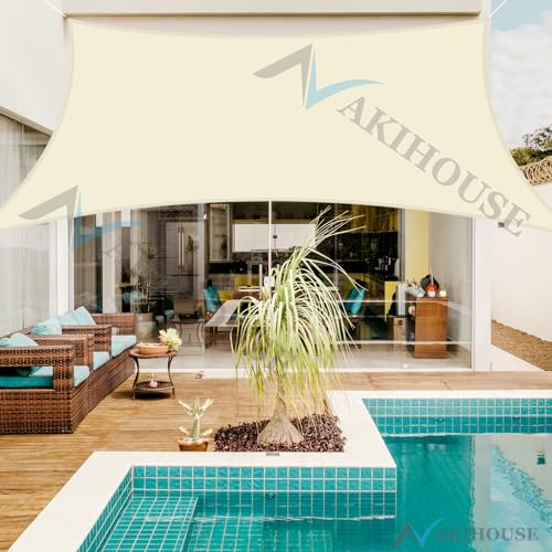 NAKIHOUSE Waterproof Shade Sail with Rope Fixing Kits - Image 2